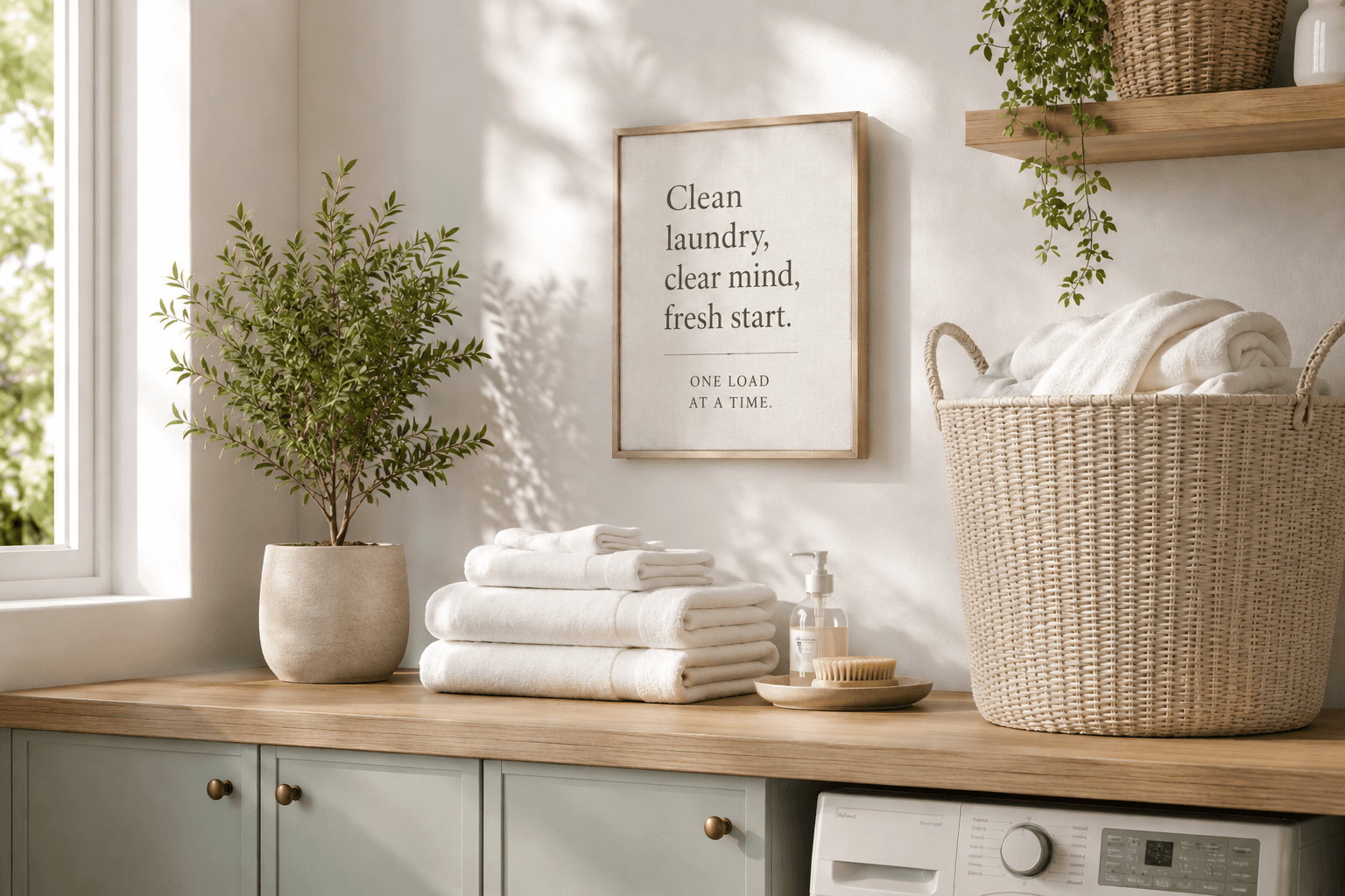 Sunlit laundry room